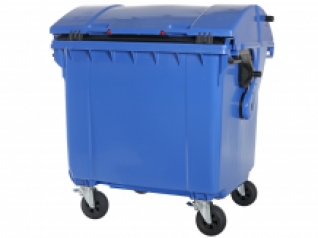 container 1100 blauw roldeksel