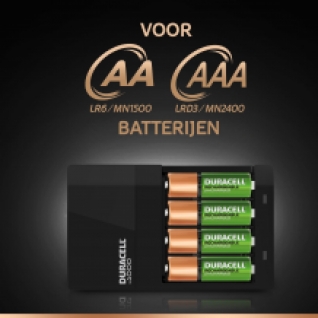Duracell CEF14 oplader AA en AAA met batterijen