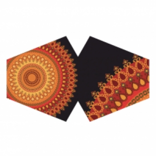 funky masker orange mandala